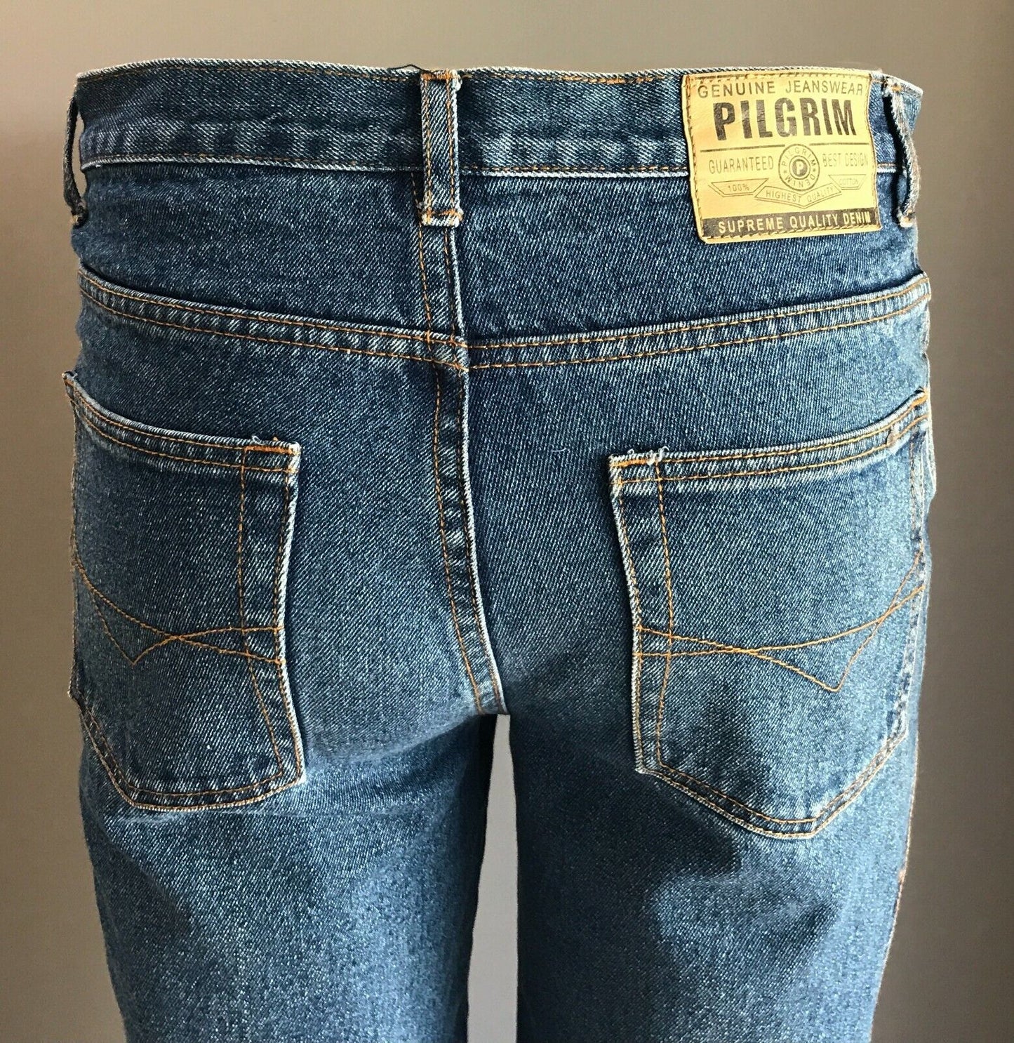 Mens PILGRIM Blue Jeans Denim Straight Leg Full Length Western Jeans Size 34