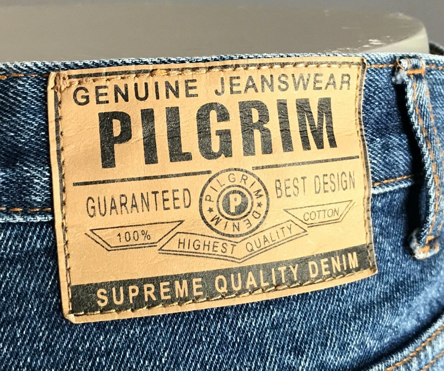 Mens PILGRIM Blue Jeans Denim Straight Leg Full Length Western Jeans Size 34