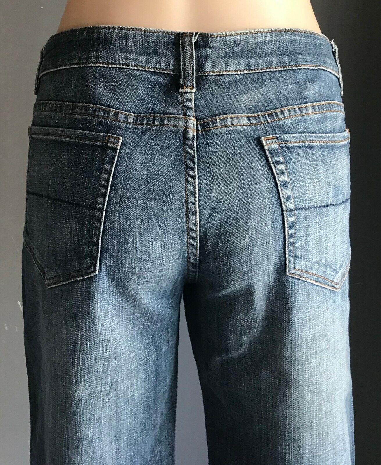 TRUE BLUE Crop Jeans Blue Denim Straight Leg Crop Stretch Capri Short 14 Vintage