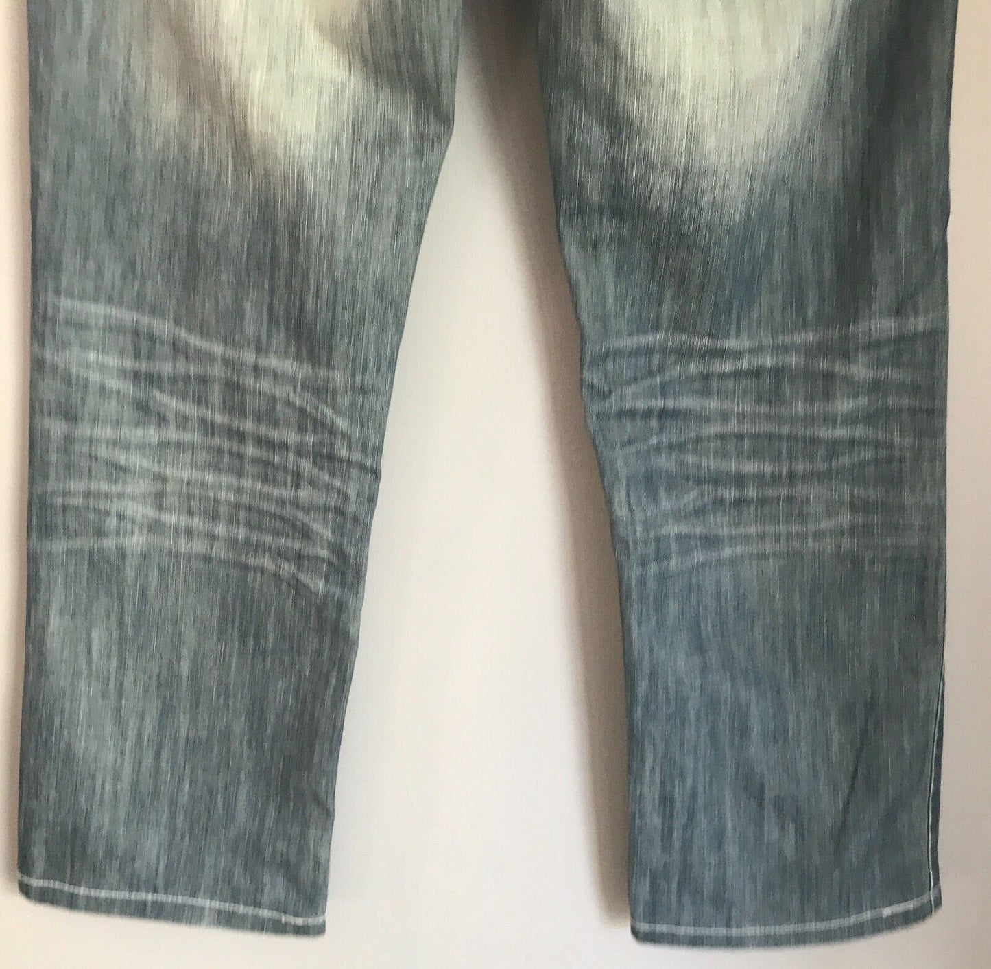 Mens VEGAS DNM Est.04 Jeans Blue Faded Denim Straight Leg w Zip Pockets Size 34
