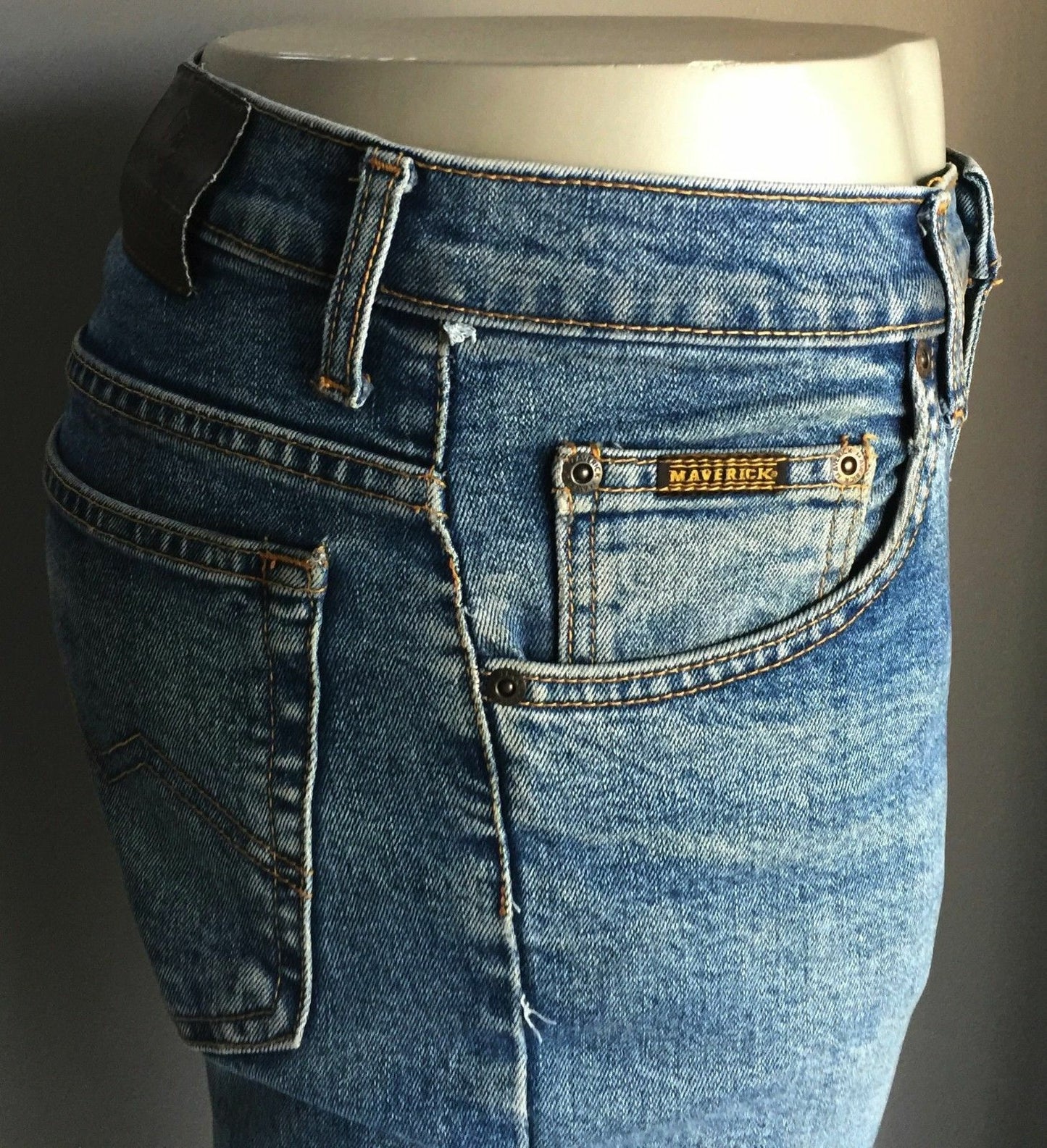 Mens MAVERICK Denim Jeans "Clinton" Western Indigo Size W 34in L 32 Vintage Gem