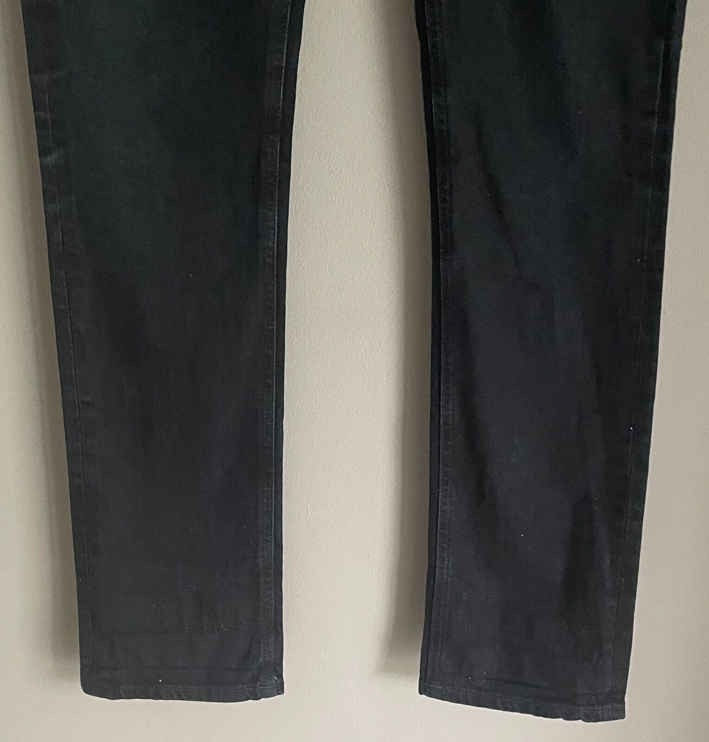 Mens NUDIE JEANS Black Denim "Thin Finn" Slim Fit Jeans Size 32W 80cm 34 L