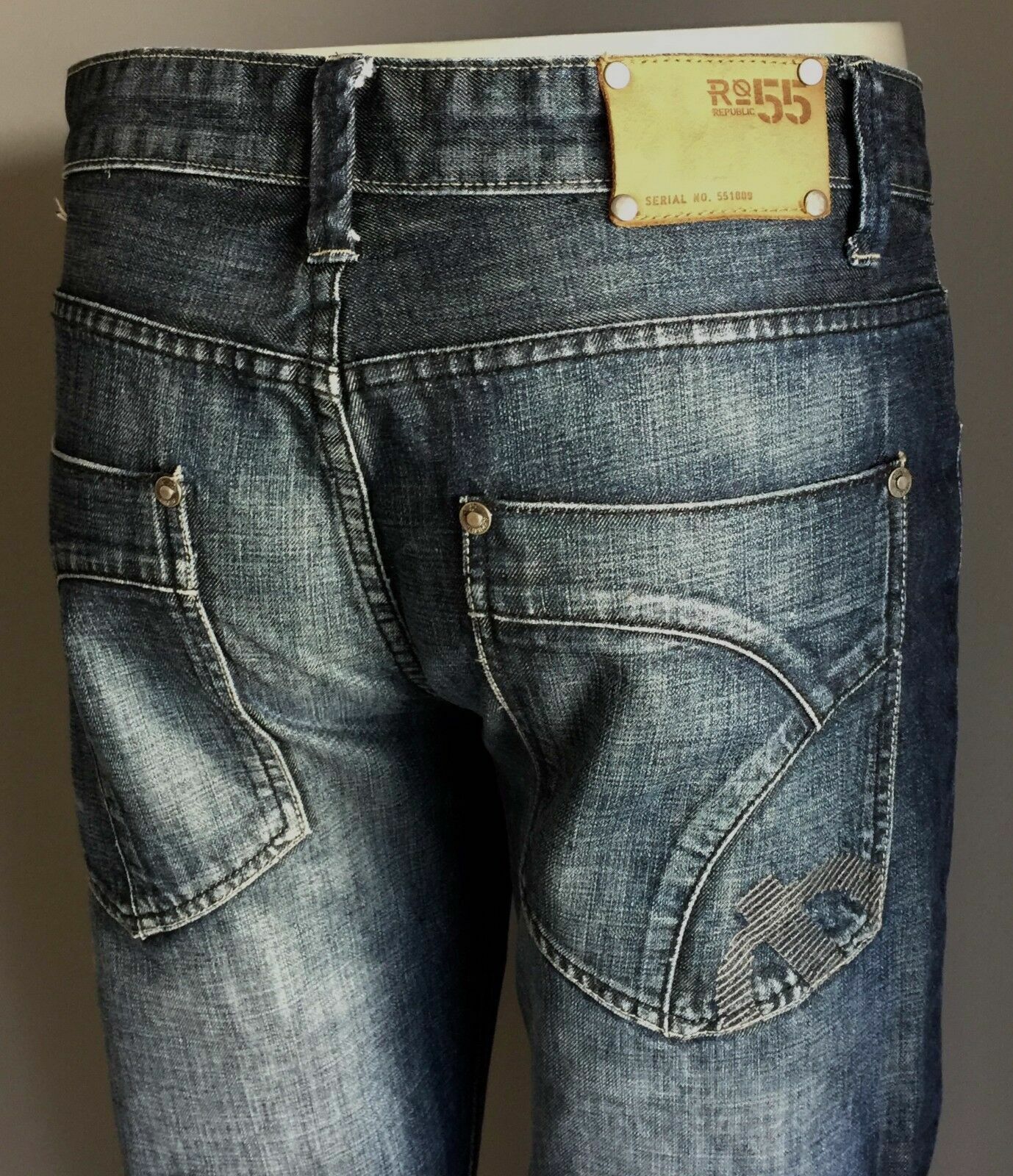 Mens REPUBLIC Jeans Straight Leg Blue Denim Size W34 87 Smart Casual