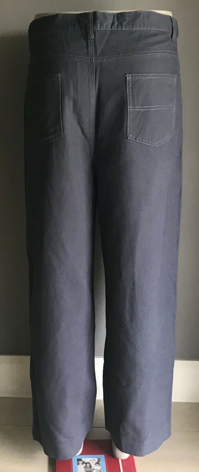 Mens Chinos JEANS LIMITED Pants Blue Cotton Trousers Size 102 W NEW