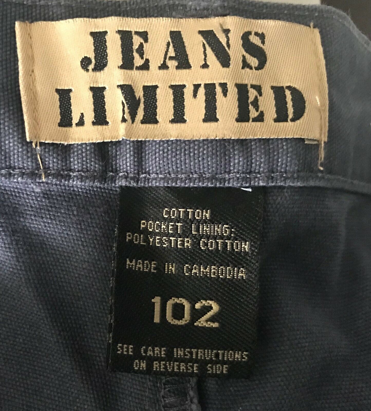 Mens Chinos JEANS LIMITED Pants Blue Cotton Trousers Size 102 W NEW