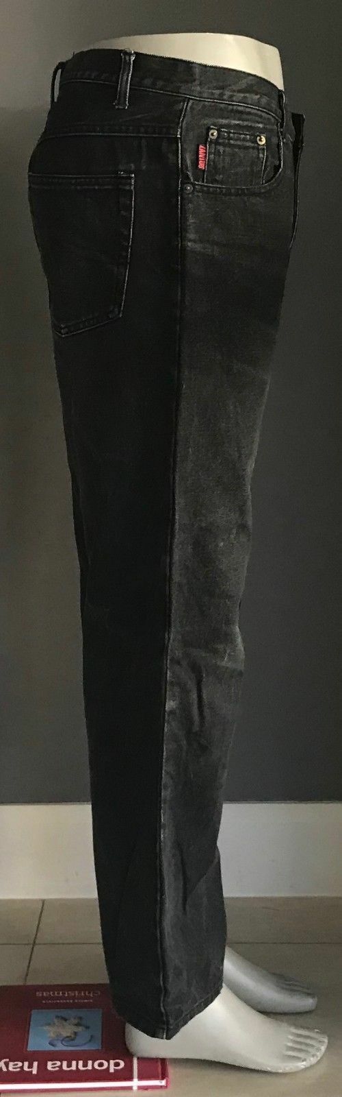 Mens ZANTOS Jeans Relaxed Fit Black Denim Smart Dressy Casual Size 34 W