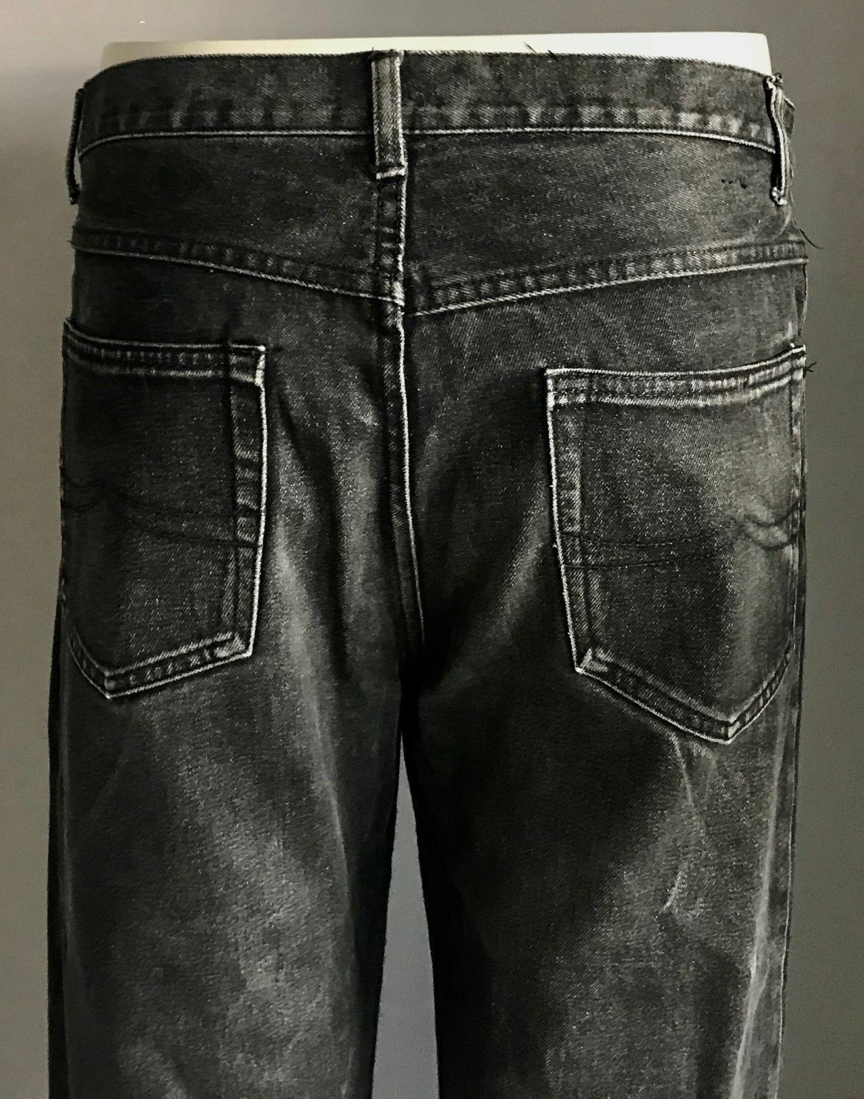 Mens ZANTOS Jeans Relaxed Fit Black Denim Smart Dressy Casual Size 34 W