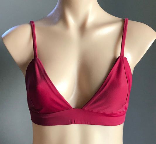 Bikini Top Triangle Bra ONLY Ladies Burgundy Size 8 - 1 0 Swim Outerwear