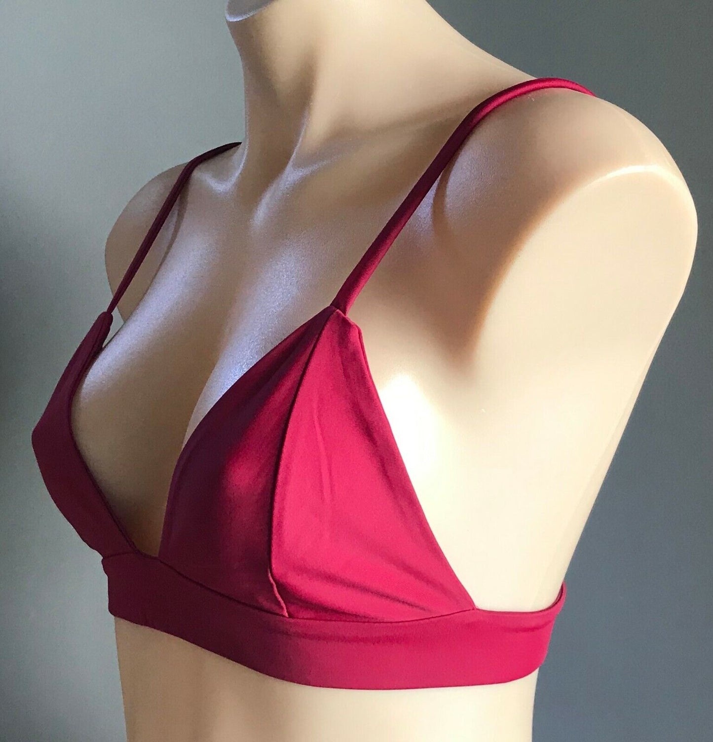 Bikini Top Triangle Bra ONLY Ladies Burgundy Size 8 - 1 0 Swim Outerwear