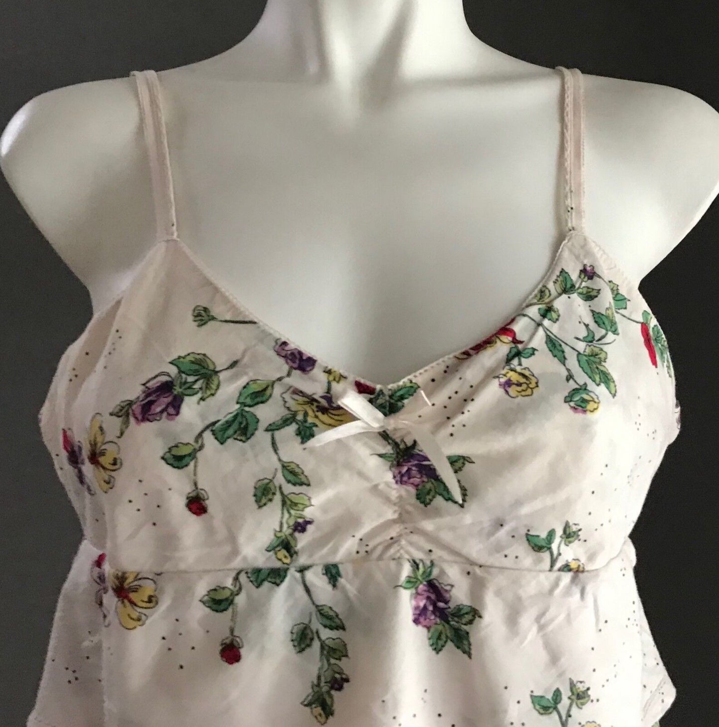 PETER ALEXANDER Cami Sleep Top Floral Print Sleeveless Tier Ladies Size 8 PJS