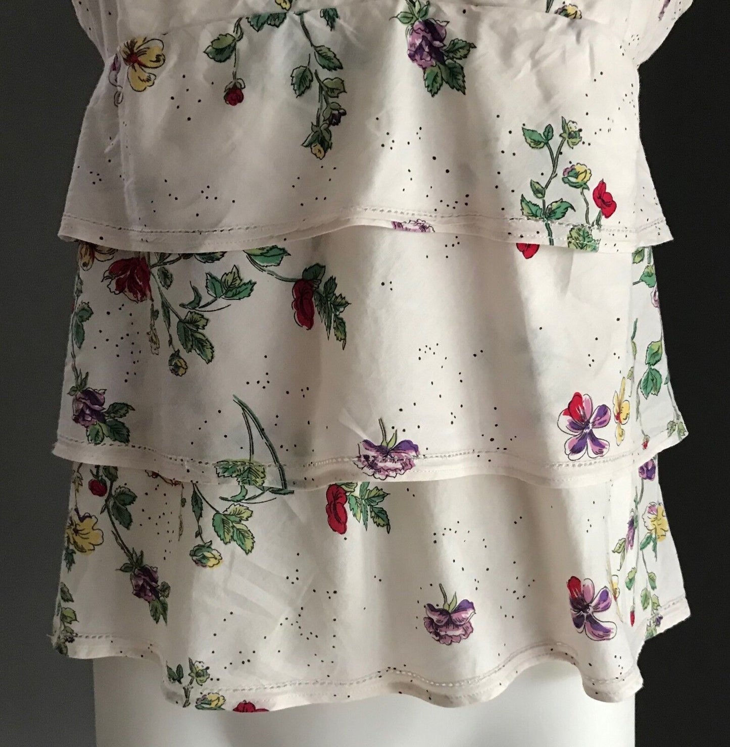 PETER ALEXANDER Cami Sleep Top Floral Print Sleeveless Tier Ladies Size 8 PJS
