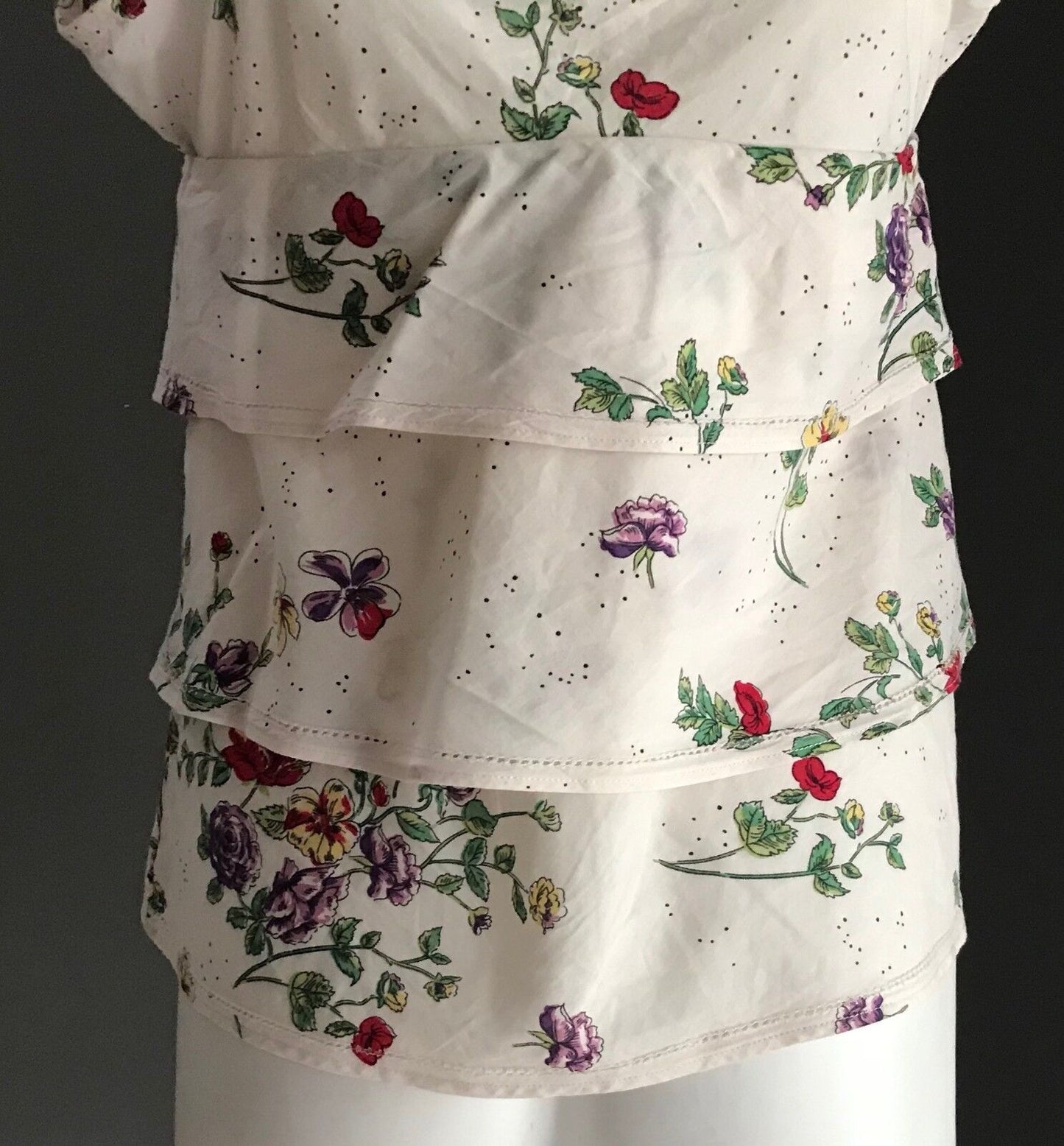PETER ALEXANDER Cami Sleep Top Floral Print Sleeveless Tier Ladies Size 8 PJS