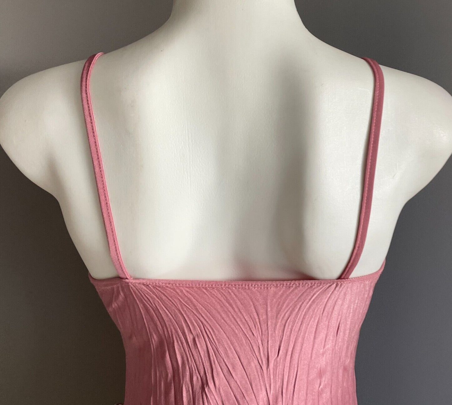 JR GIRL Top Dusty Pink Wrinkle Look Stretch Sleeveless Asymmetric Hem Size 8