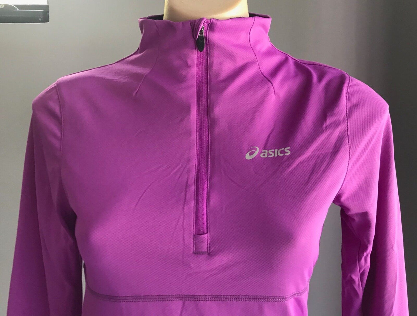 ASICS Biomorphic Evolution Running Top Purple Long Sleeve 1/2 Zip Size 8 10 NEW