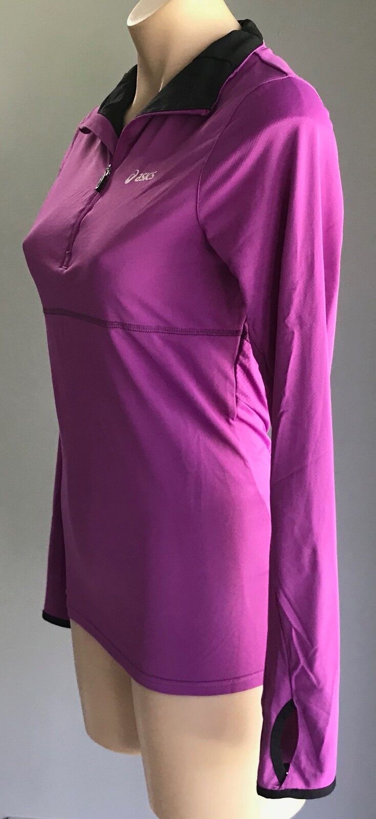 ASICS Biomorphic Evolution Running Top Purple Long Sleeve 1/2 Zip Size 8 10 NEW