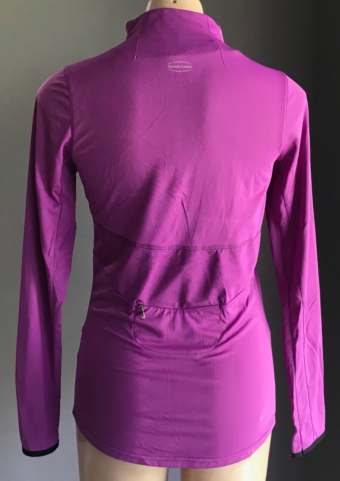 ASICS Biomorphic Evolution Running Top Purple Long Sleeve 1/2 Zip Size 8 10 NEW