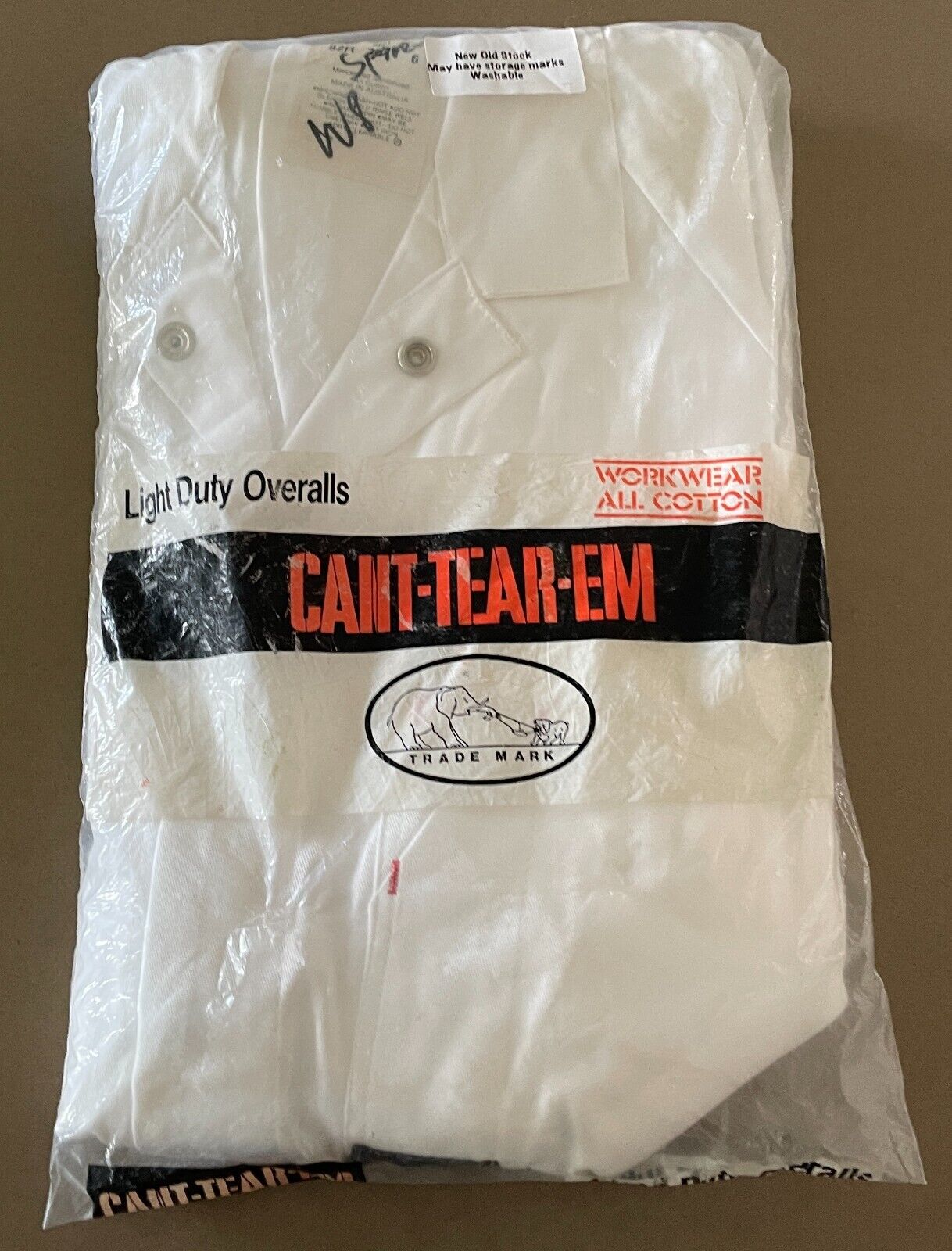 Vintage Overalls CANT-TEAR-EM White Light Duty Cotton Drill Size 6 92R Waist