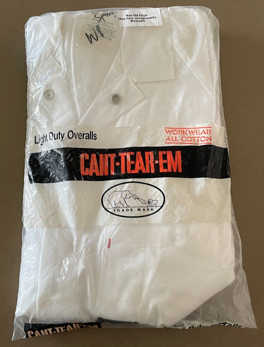 Vintage Overalls CANT-TEAR-EM White Light Duty Cotton Drill Size 6 92R Waist