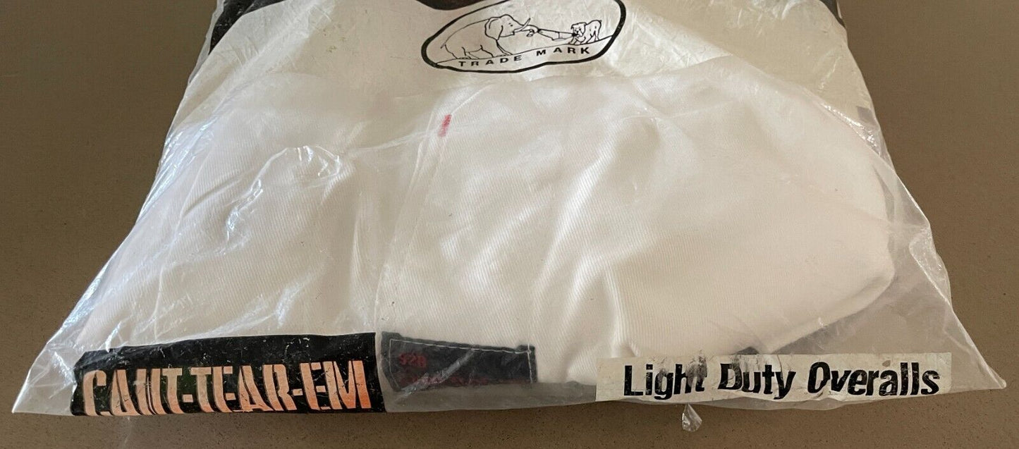 Vintage Overalls CANT-TEAR-EM White Light Duty Cotton Drill Size 6 92R Waist