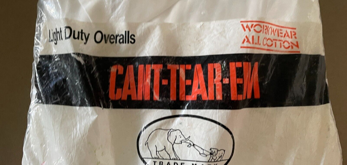 Vintage Overalls CANT-TEAR-EM White Light Duty Cotton Drill Size 6 92R Waist