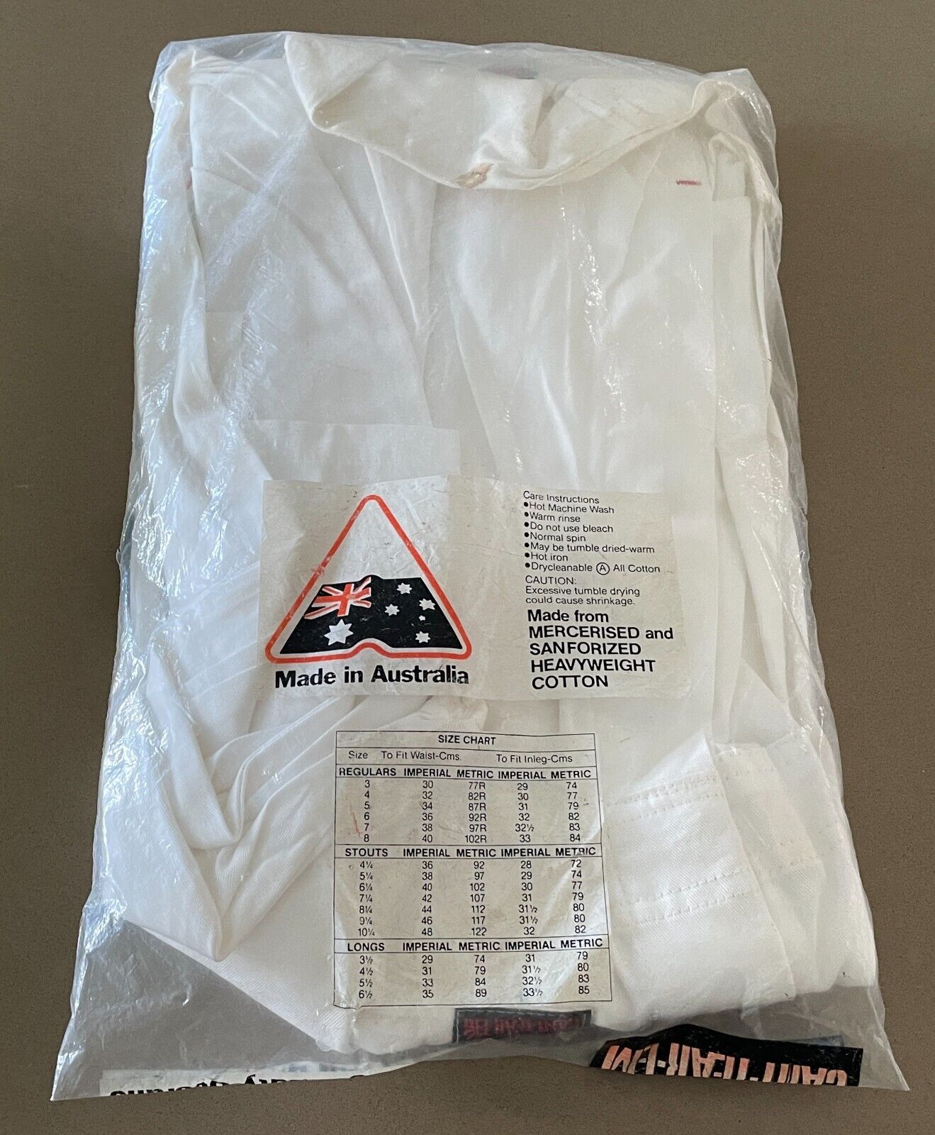 Vintage Overalls CANT-TEAR-EM White Light Duty Cotton Drill Size 6 92R Waist