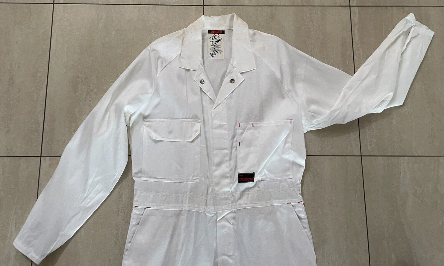 Vintage Overalls CANT-TEAR-EM White Light Duty Cotton Drill Size 6 92R Waist
