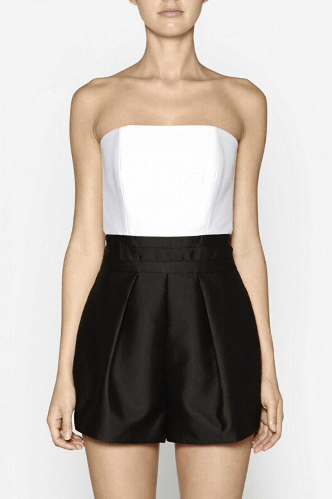 CAMILLA AND MARC Strategy Strapless Jumpsuit Black White Playsuit Size 6 8 Luxe