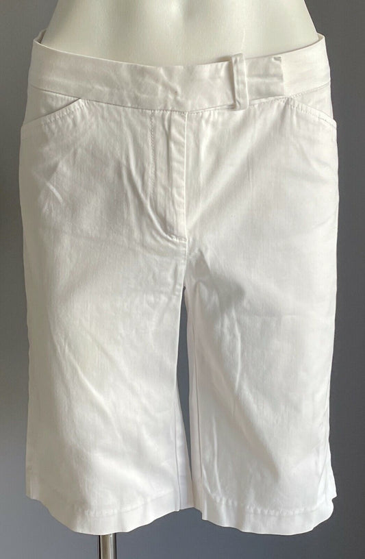 Bermuda Shorts NAUTICA White Stretch Cotton Long Ladies Size US 6 AU 8