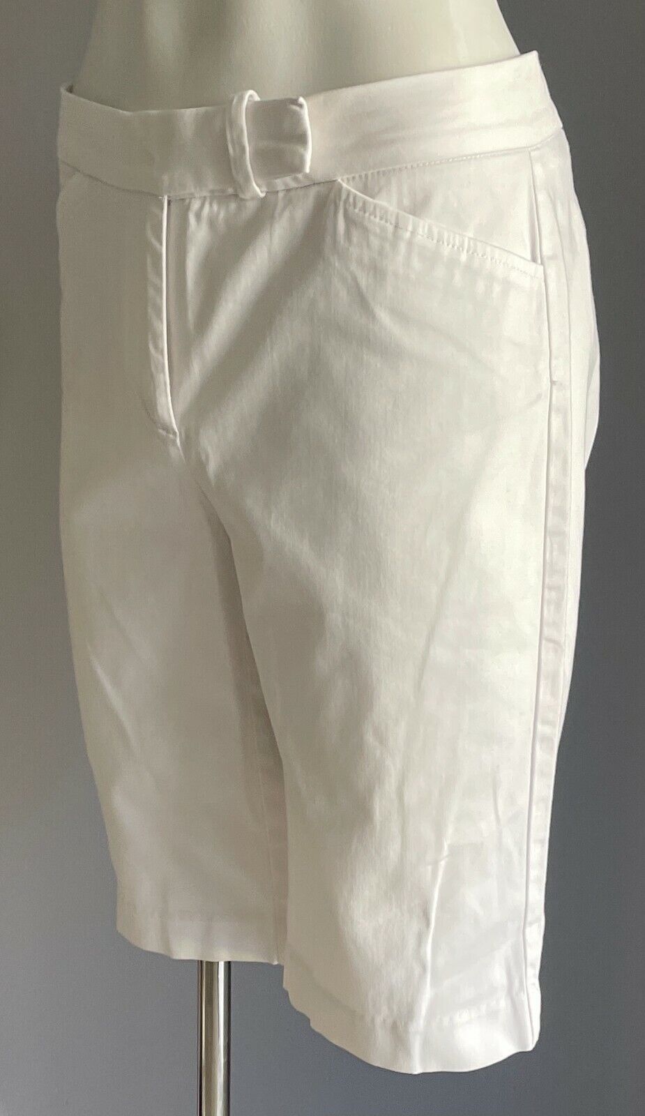 Bermuda Shorts NAUTICA White Stretch Cotton Long Ladies Size US 6 AU 8