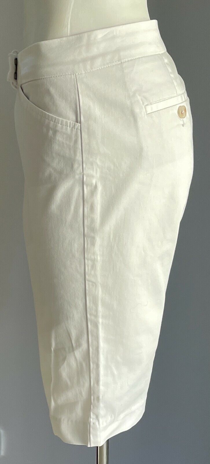 Bermuda Shorts NAUTICA White Stretch Cotton Long Ladies Size US 6 AU 8