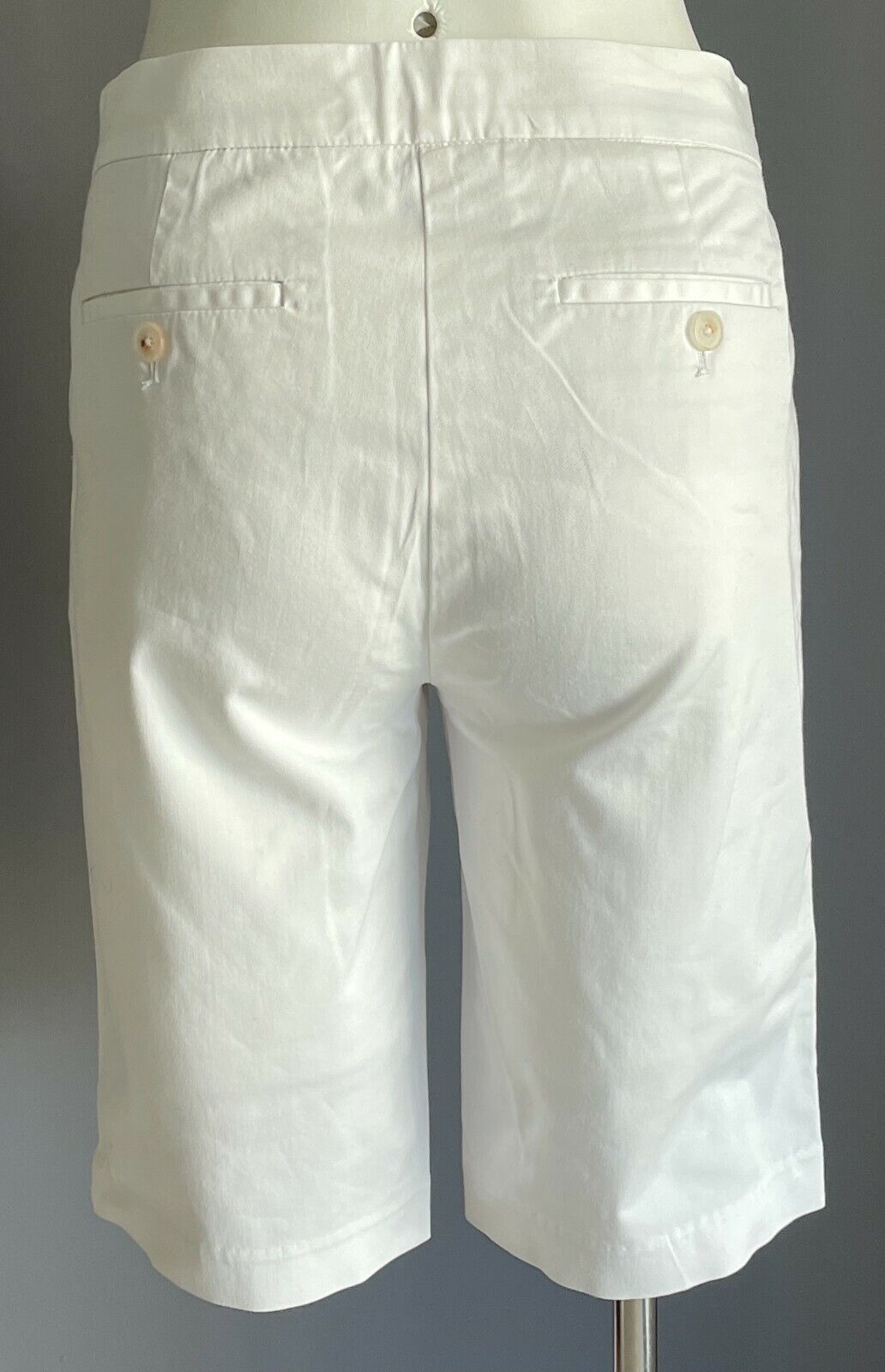 Bermuda Shorts NAUTICA White Stretch Cotton Long Ladies Size US 6 AU 8