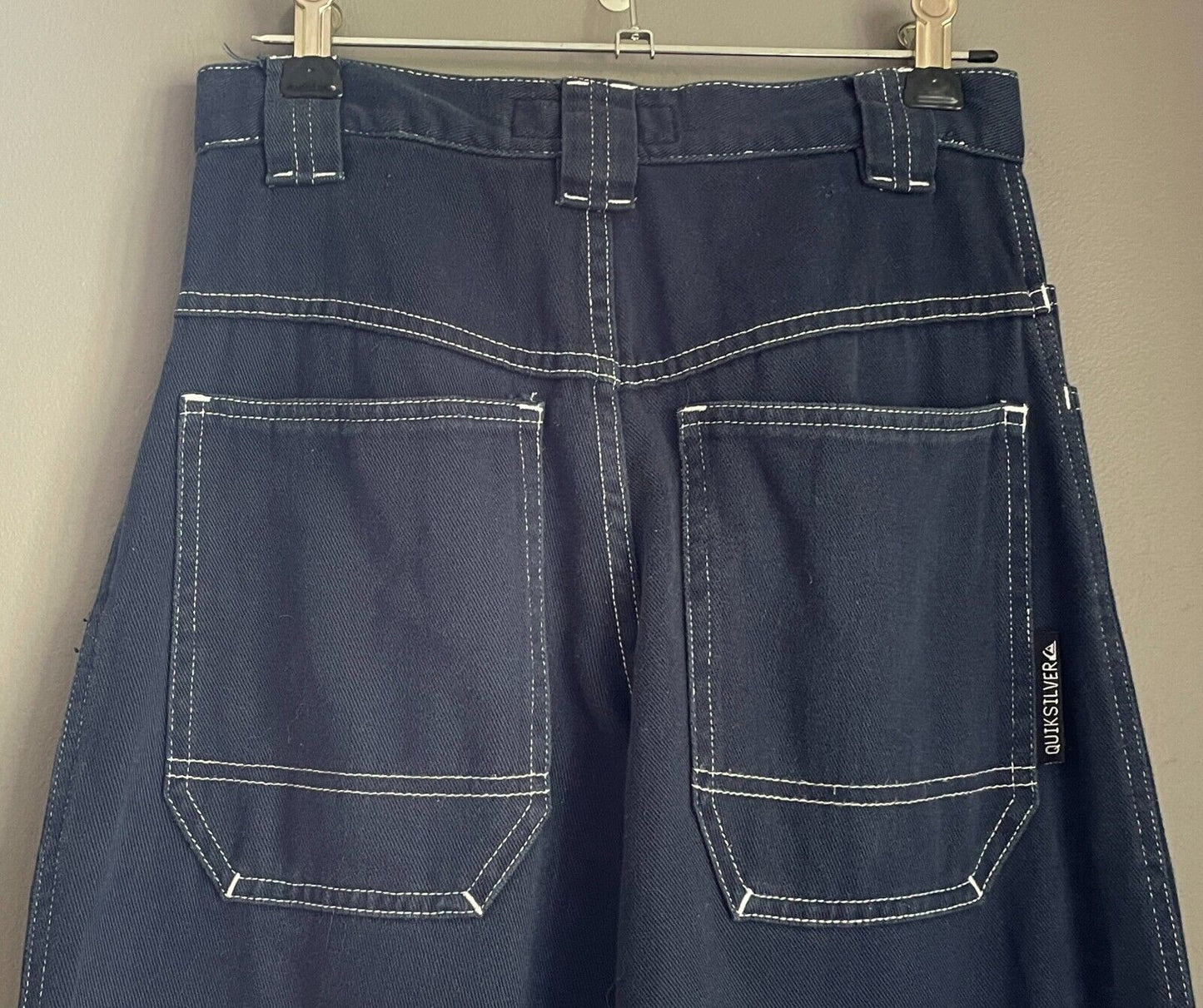 QUIKSILVER Pants Navy Full Length Cotton Carpenter Mens 26" 66cm Waist Trousers
