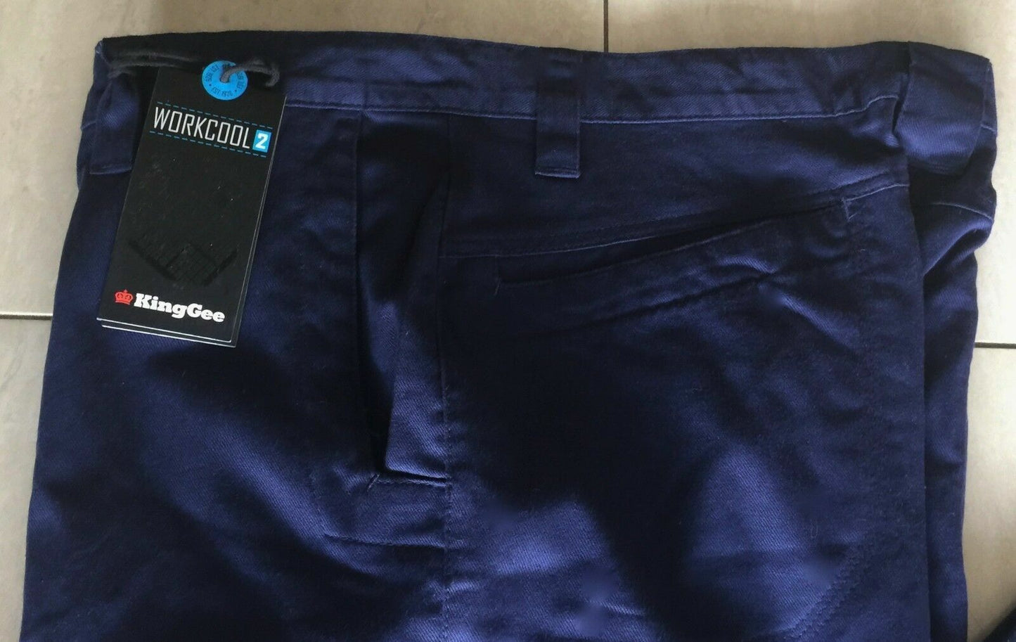 Mens KING GEE Pants Cargo Work Wear Navy Blue "Workcool 2" Trousers Size 97R NEW