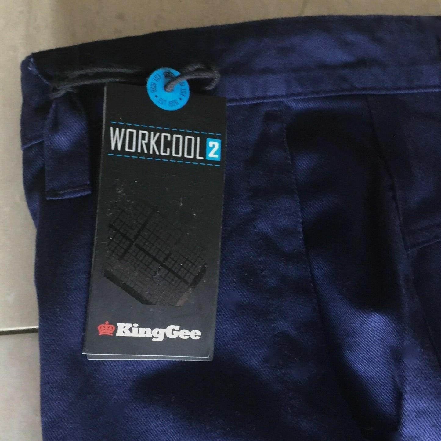 Mens KING GEE Pants Cargo Work Wear Navy Blue "Workcool 2" Trousers Size 97R NEW