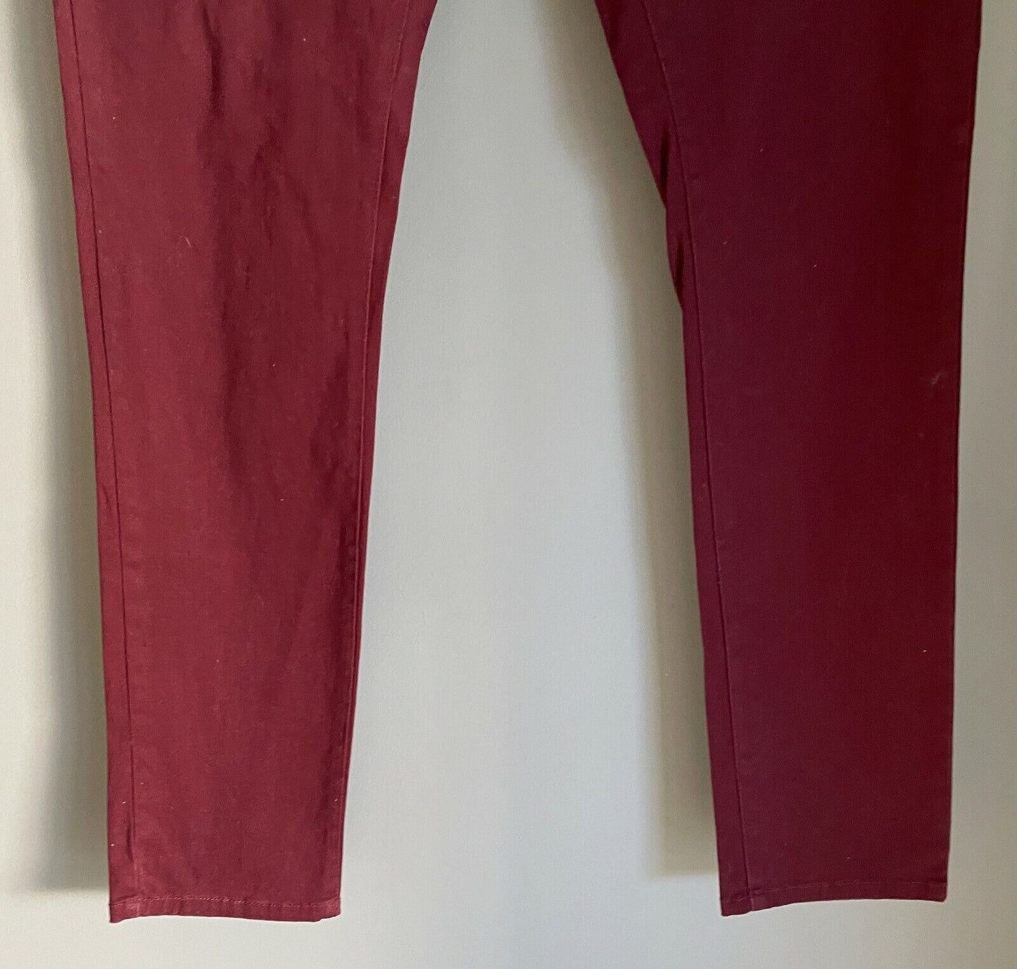 Mens Chinos ZOO YORK "Brooklyn" Pants Burgundy Casual Size 38 Trousers