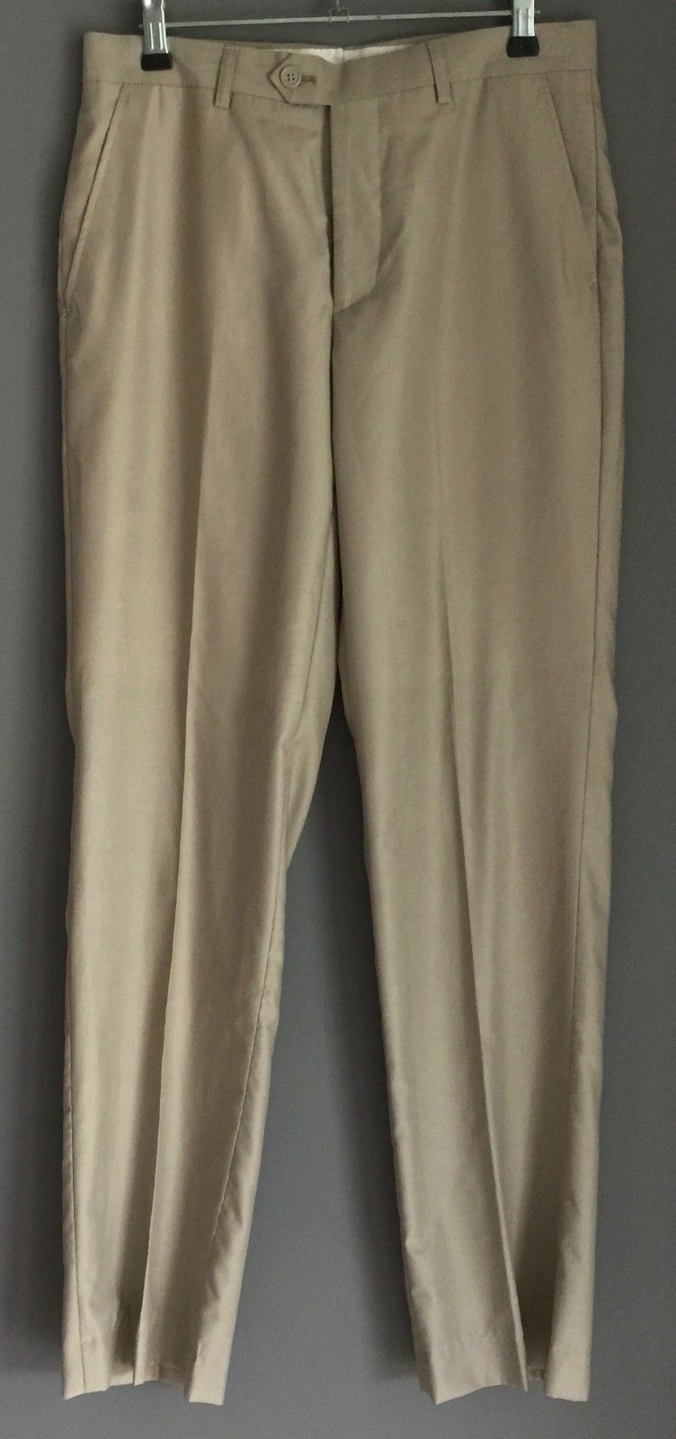Mens Chinos GOTTI LONDON Pants Casual Dress Trousers Beige Size 30R NEW