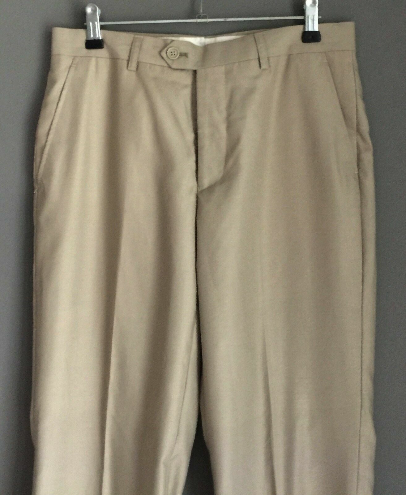 Mens Chinos GOTTI LONDON Pants Casual Dress Trousers Beige Size 30R NEW