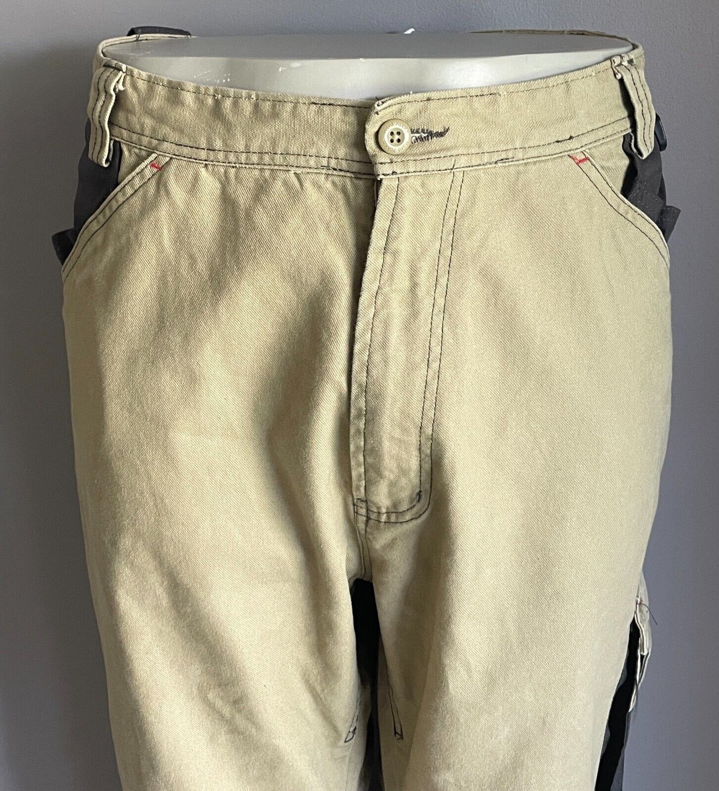 HARD YAKKA Khaki Black Full Length Trousers MeSize 107R Y02902 Cargo Work Pants