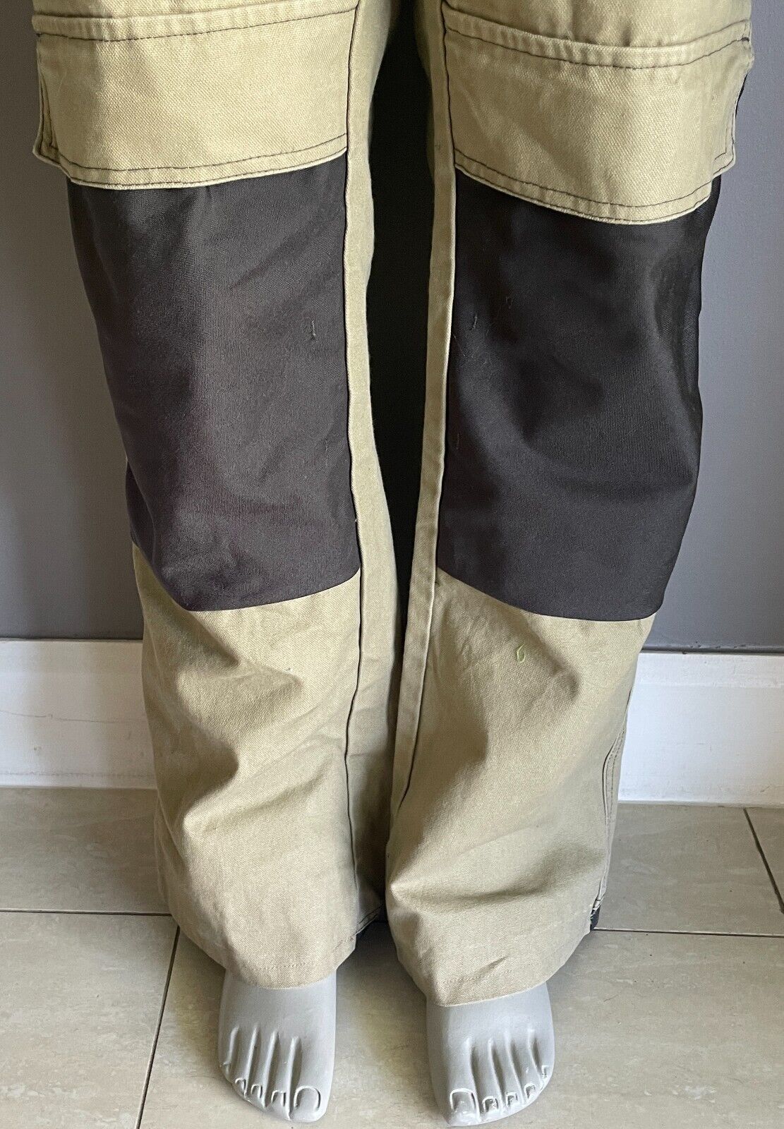 HARD YAKKA Khaki Black Full Length Trousers MeSize 107R Y02902 Cargo Work Pants