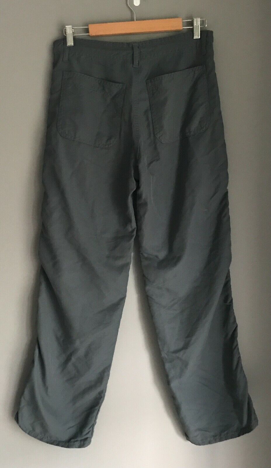 Mens Chinos TOM WOLFE Pants Steel Grey Outdoor Long Straight Leg Trousers Sz 32