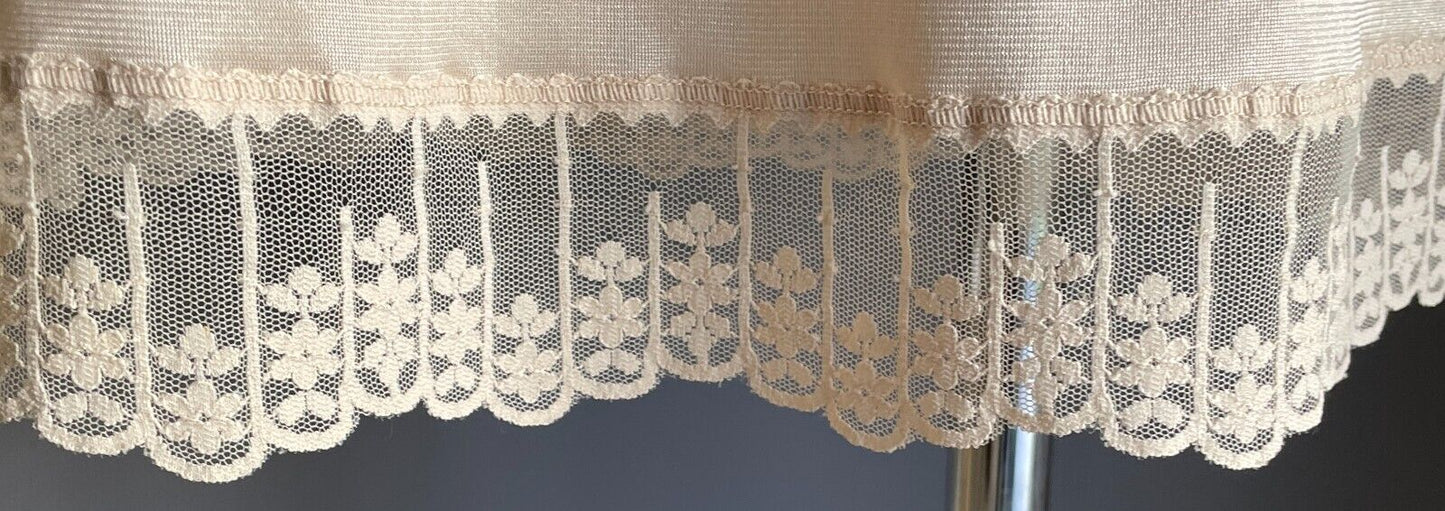 Nylon Half Slip Beige 1/2 Petticoat Elastic Waist Lace Trim Hem Sz 14 Australia