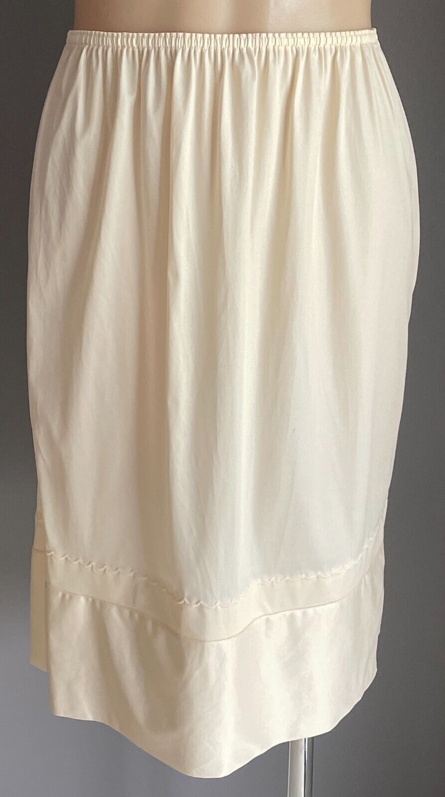 Vintage Half Slip Vintage Bri Nylon Cream 1/2 Petticoat Elastic Waist Size 10