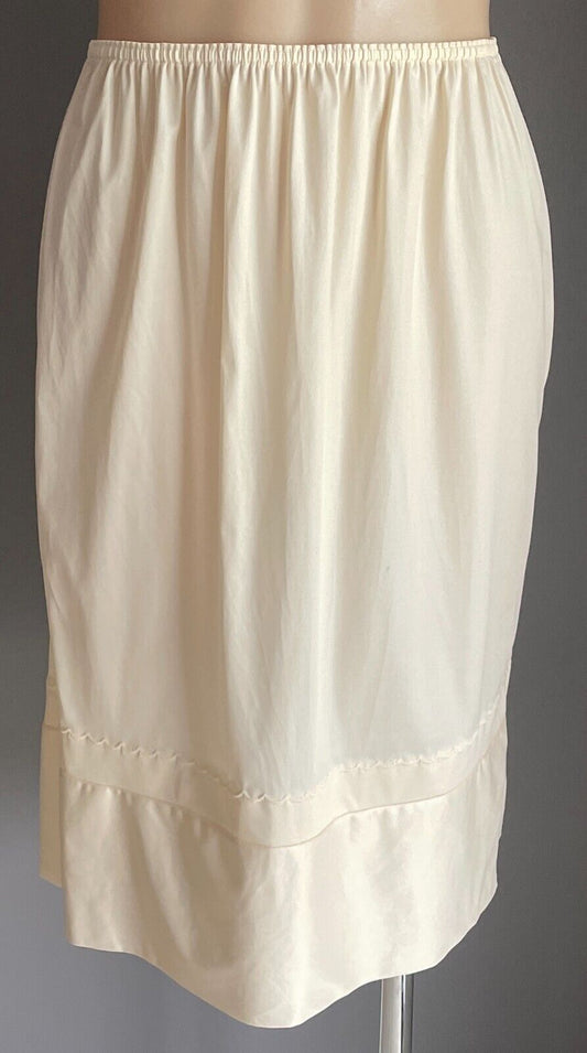 Vintage Half Slip Vintage Bri Nylon Cream 1/2 Petticoat Elastic Waist Size 10