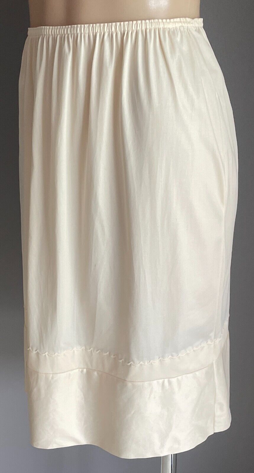 Vintage Half Slip Vintage Bri Nylon Cream 1/2 Petticoat Elastic Waist Size 10