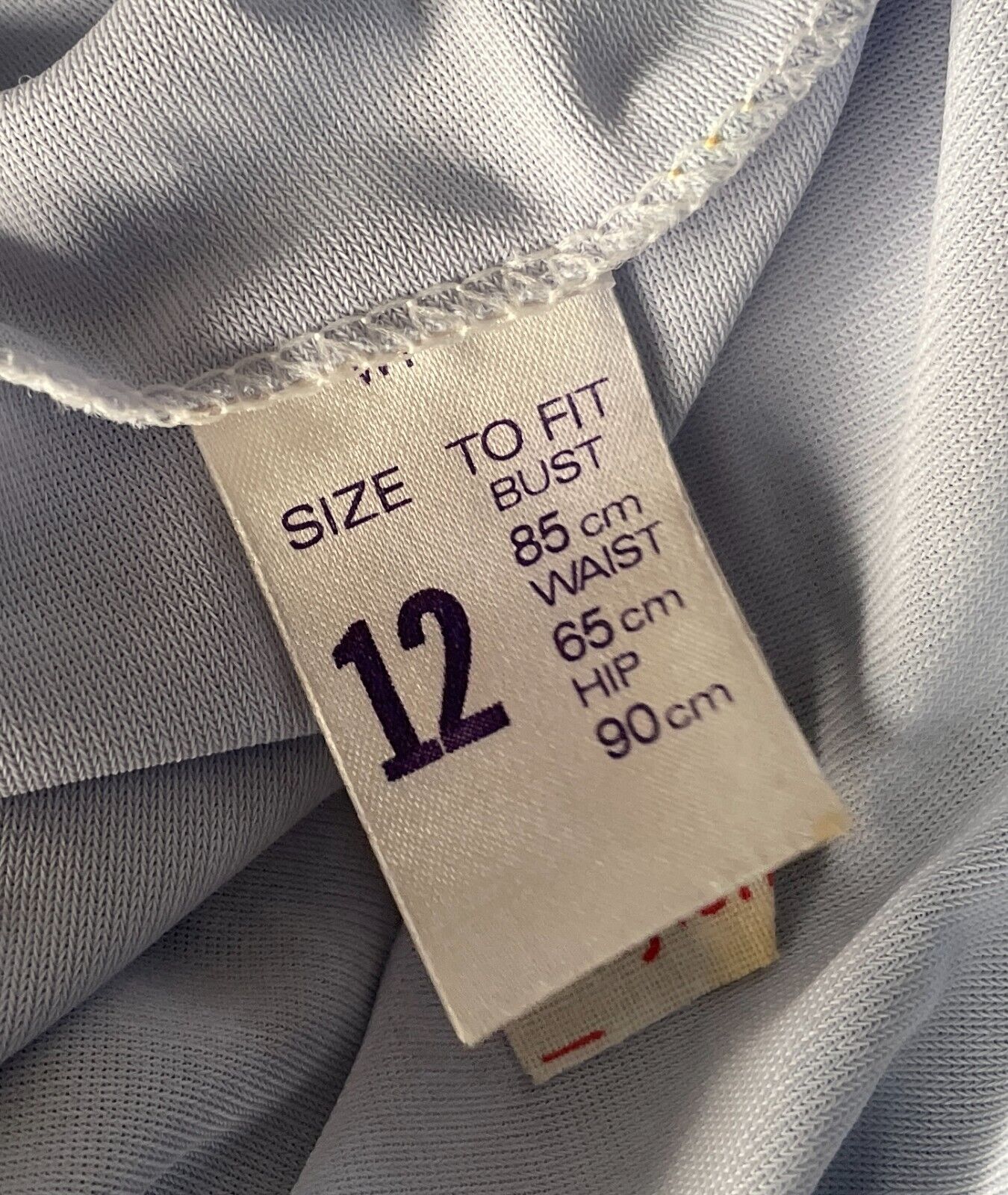 Half Slip Light Blue 1/2 Petticoat Elastic Waist Lace Panel & Ruffle Hem Size 12