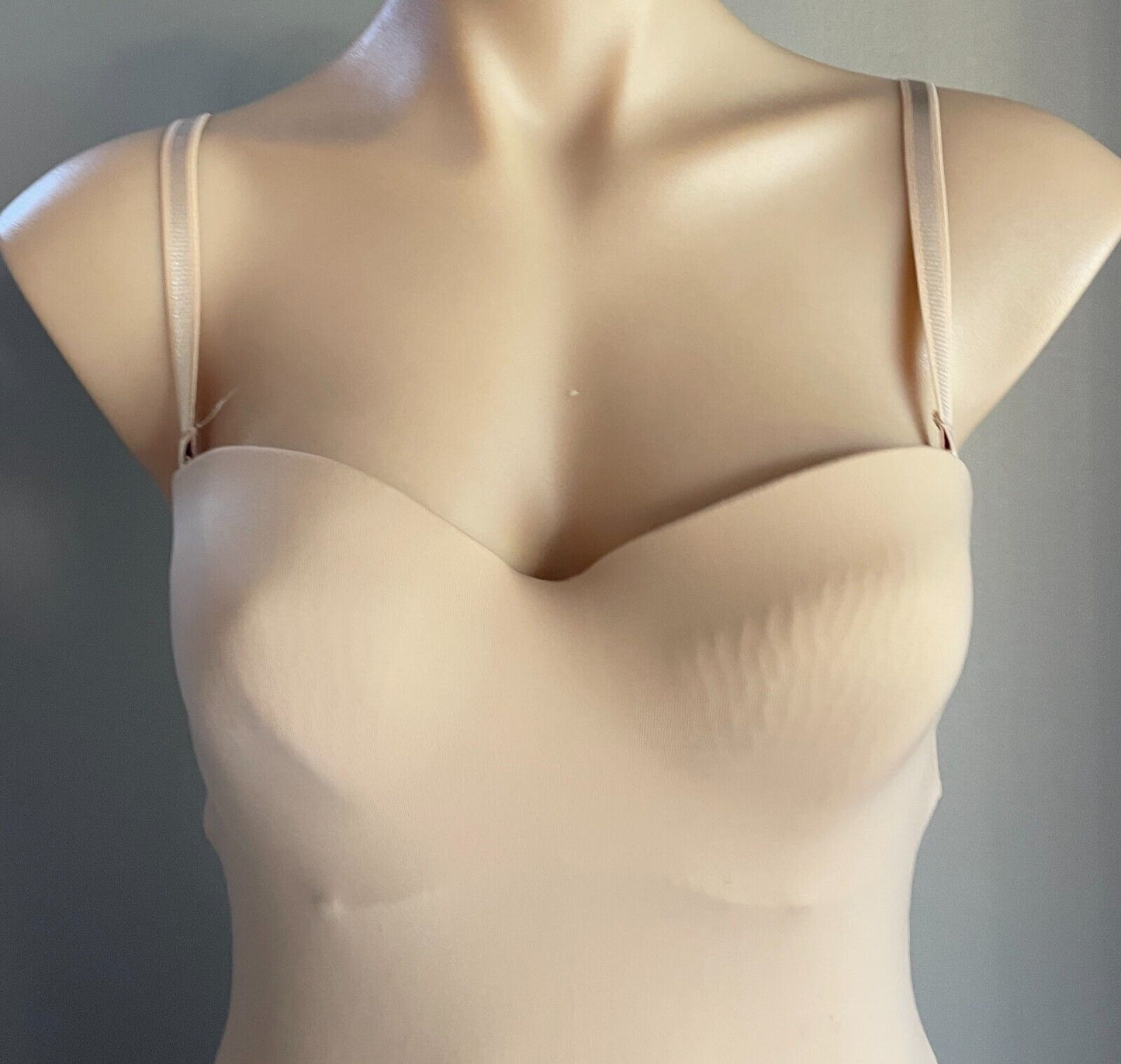 ShapeWear FULL SLIP Natural Tan Seamless Adjustable Removable Strap Torso Sz 12
