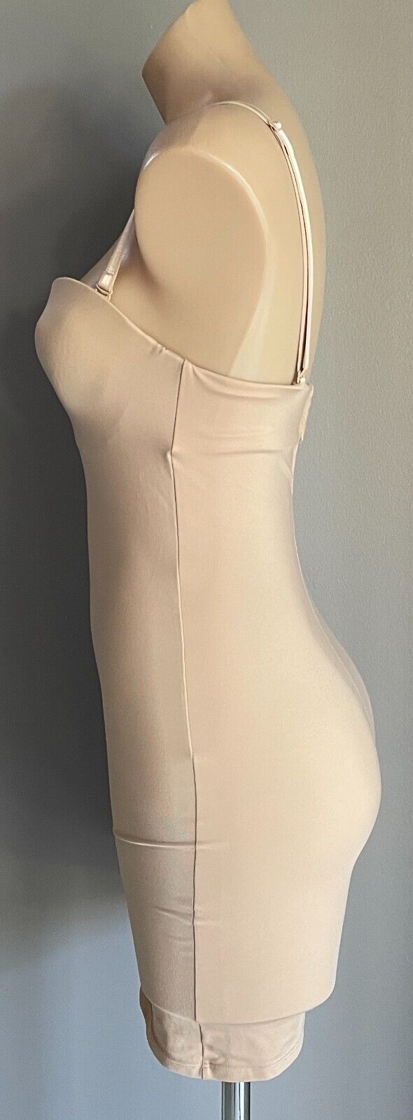 ShapeWear FULL SLIP Natural Tan Seamless Adjustable Removable Strap Torso Sz 12