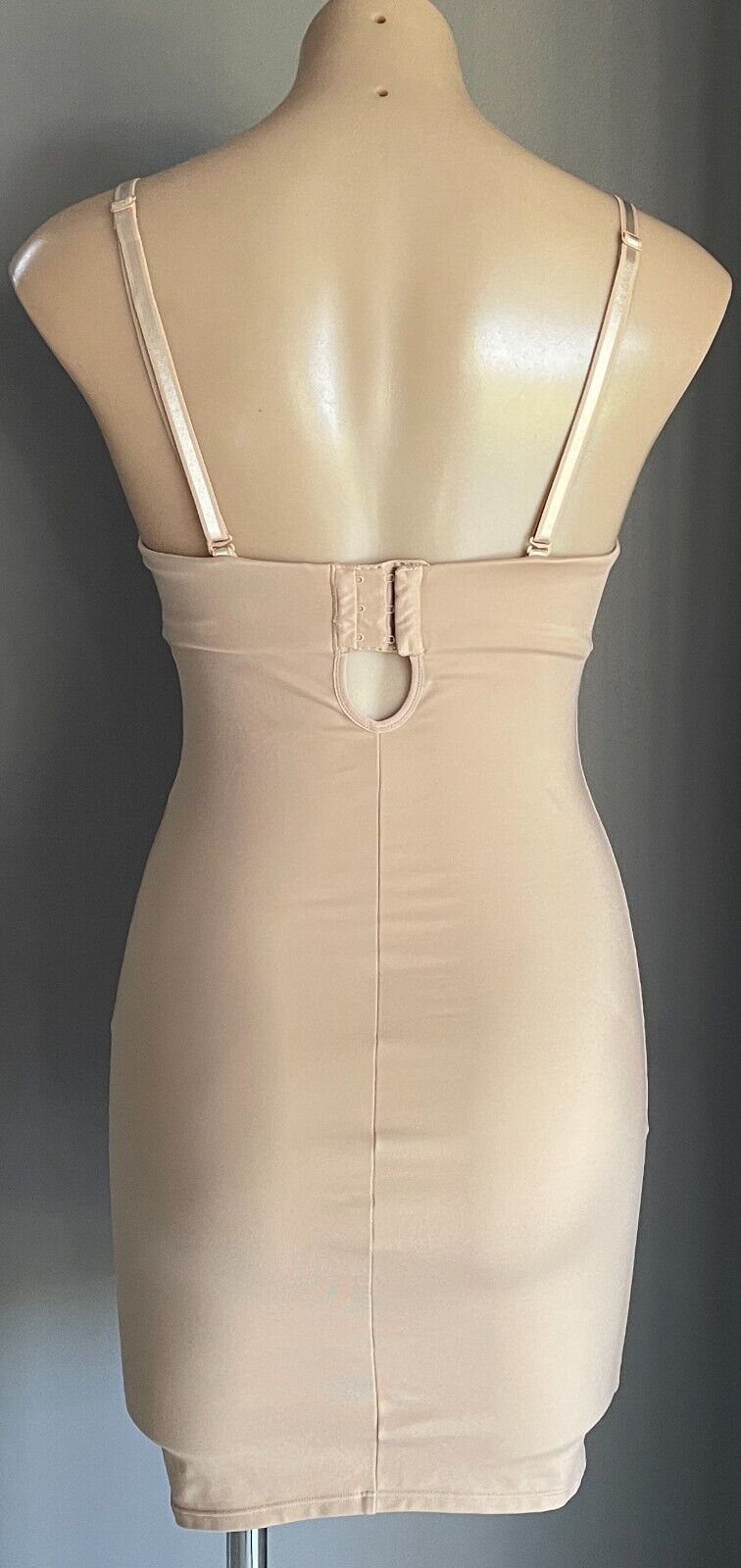 ShapeWear FULL SLIP Natural Tan Seamless Adjustable Removable Strap Torso Sz 12