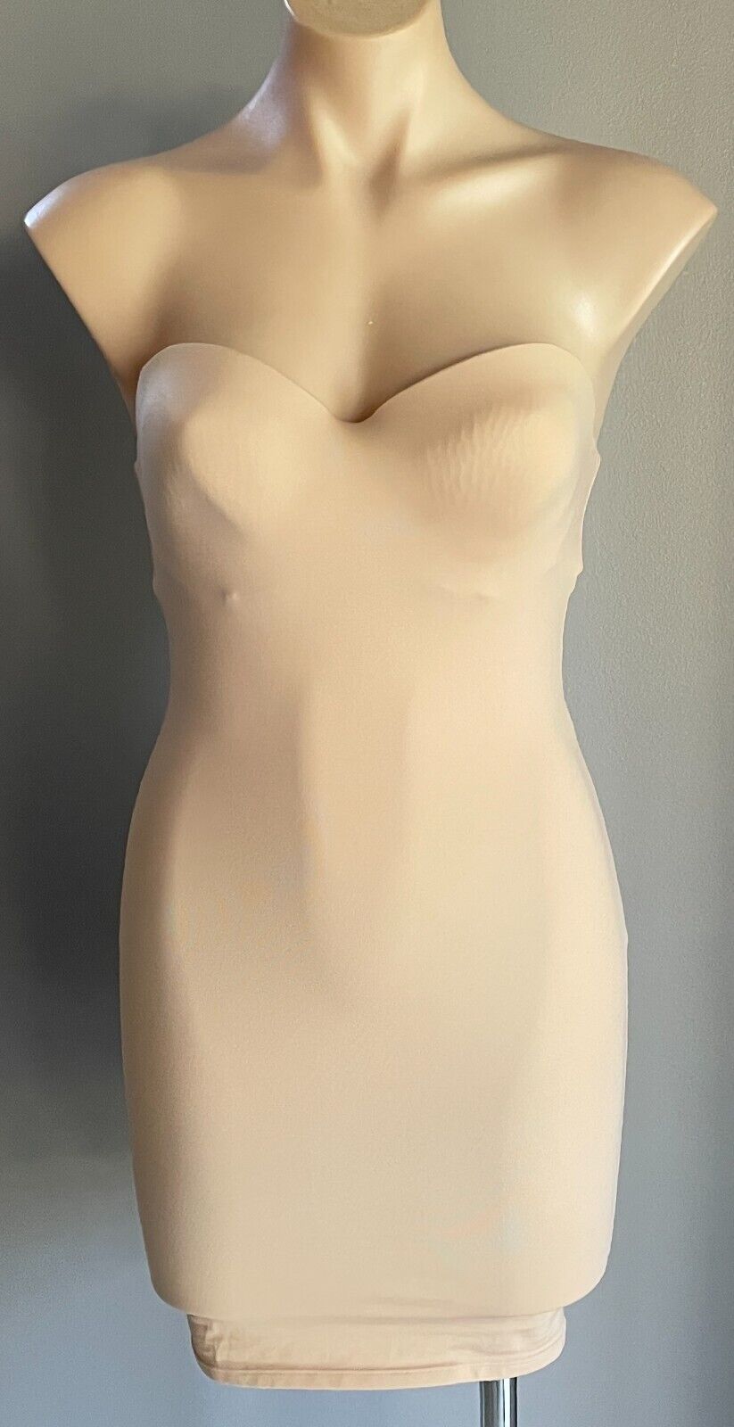 ShapeWear FULL SLIP Natural Tan Seamless Adjustable Removable Strap Torso Sz 12