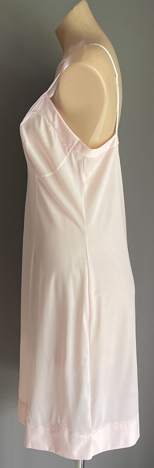OSTI Petticoat Satin Star Pink Bri-Nylon Embroidered Full Slip Size 14 Vintage